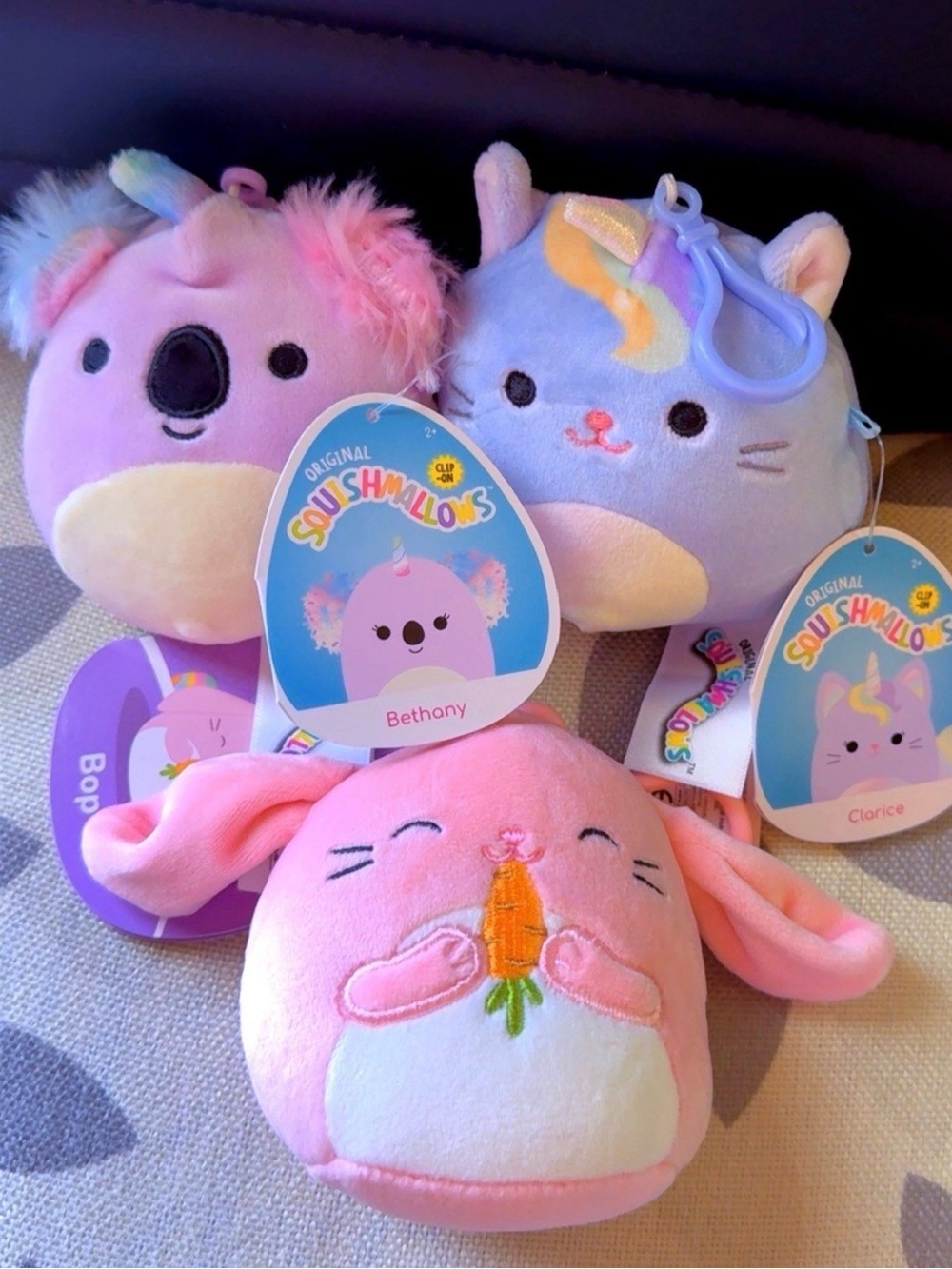 New With Tags (NWT) Squishmallows Clip-On Plush Bundle